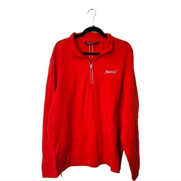 Under Armour Other - Under Armour Red Budweiser Quarter Zip Sweatshirt